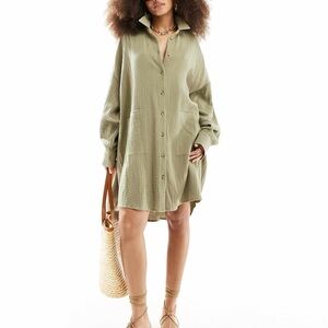 Light Green Casual Coverup Dress